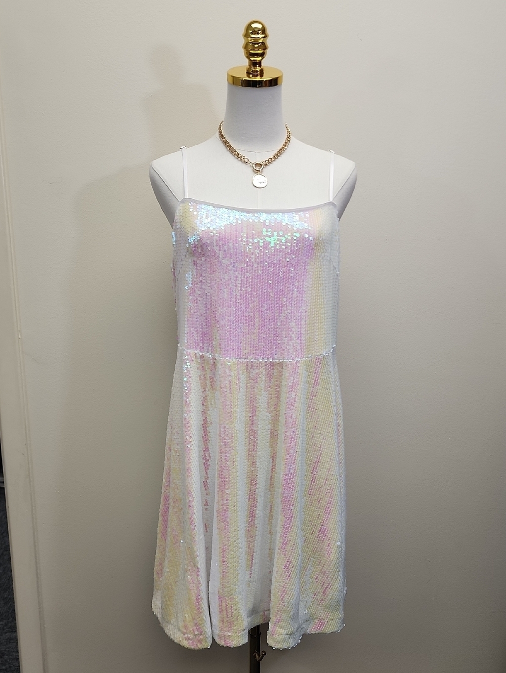 Allegra K Iridescent Sequin Mini Dress Size XL